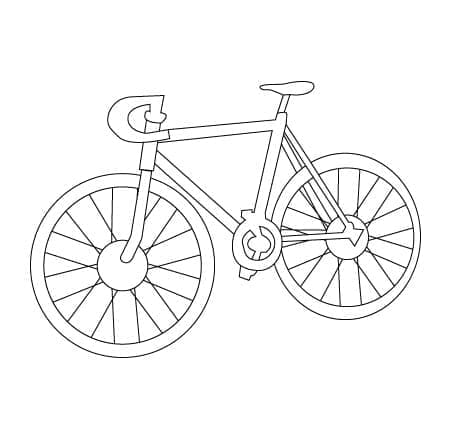 Desenho deUma Bicicleta muito Fácil para colorir