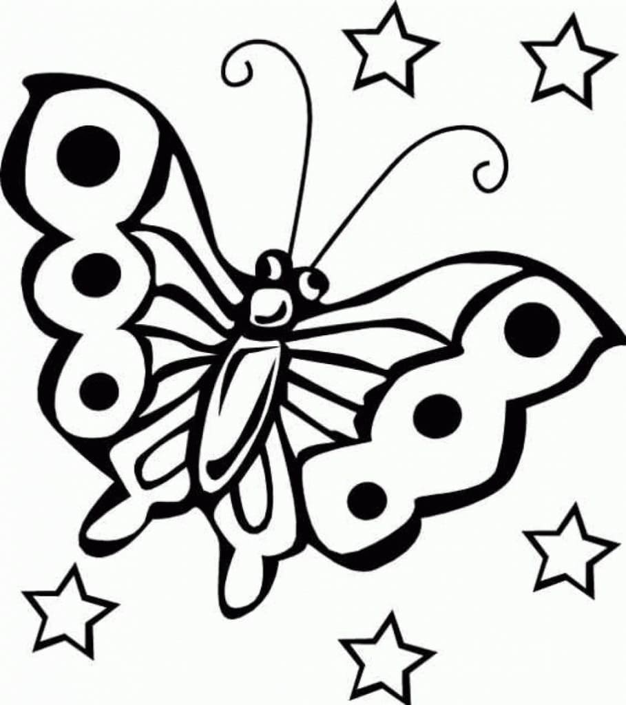 Desenho deUma Borboleta Animada para colorir