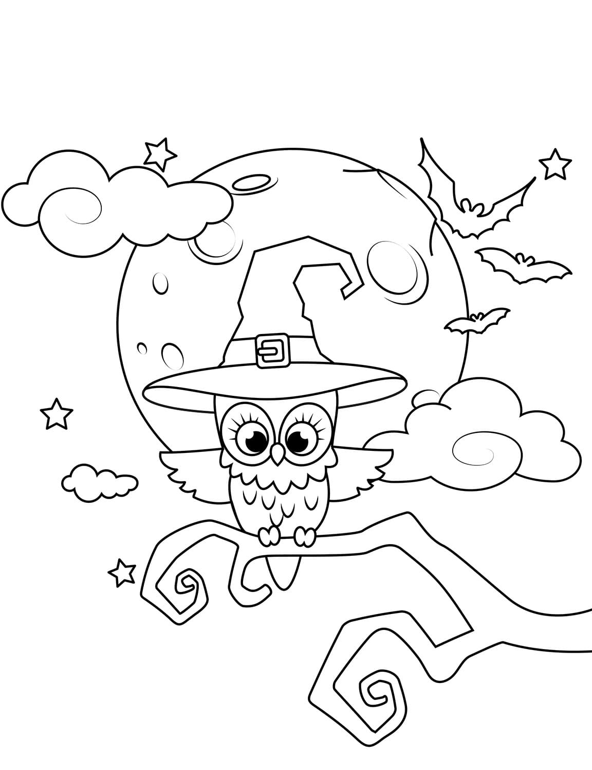 Desenho deUma Coruja no Halloween para colorir