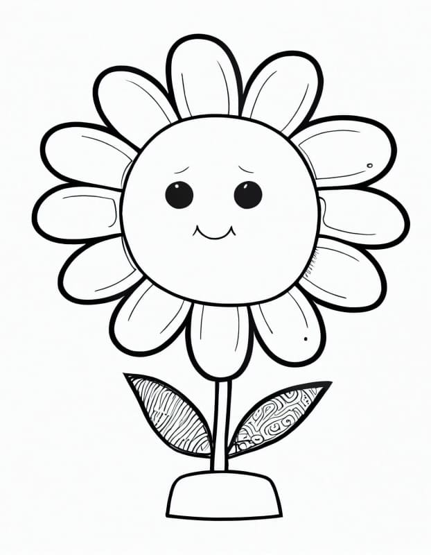 Desenho deUma Flor Muito Fofa para colorir