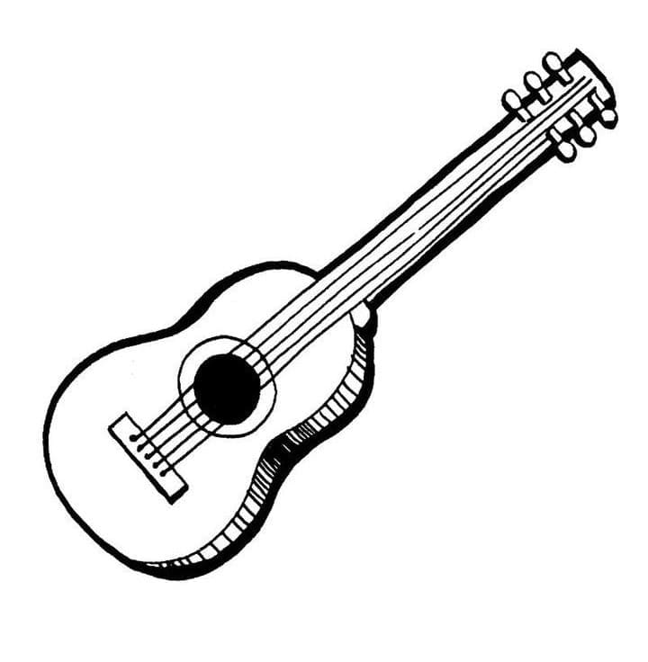 Desenho deUma Guitarra Básica para colorir