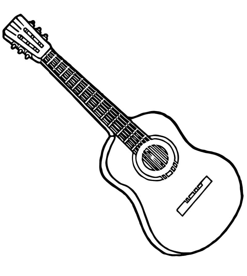 Desenho deUma Guitarra Normal para colorir