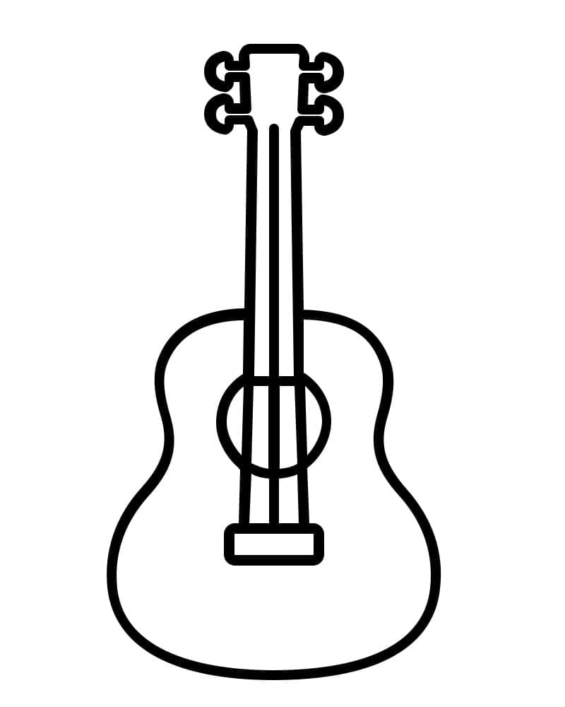 Desenho deUma Guitarra Simples para colorir