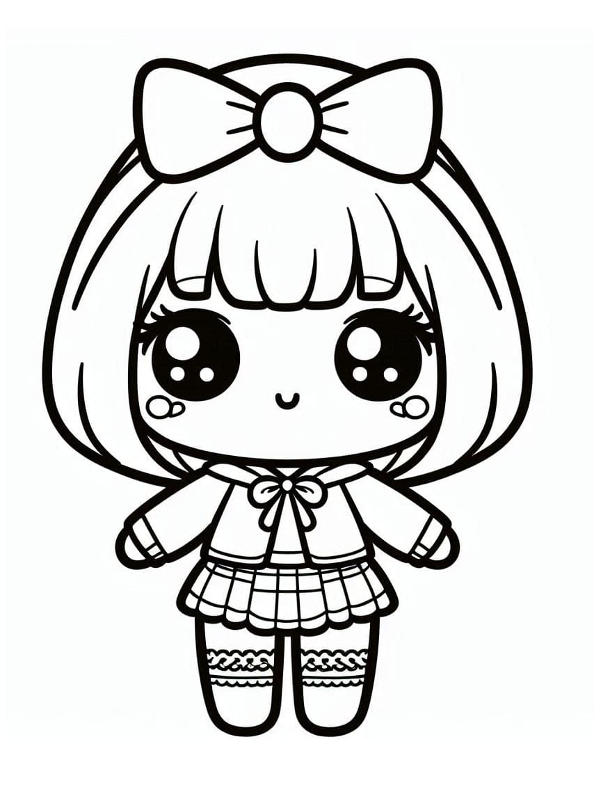 Desenho deUma Kawaii Boneca para colorir