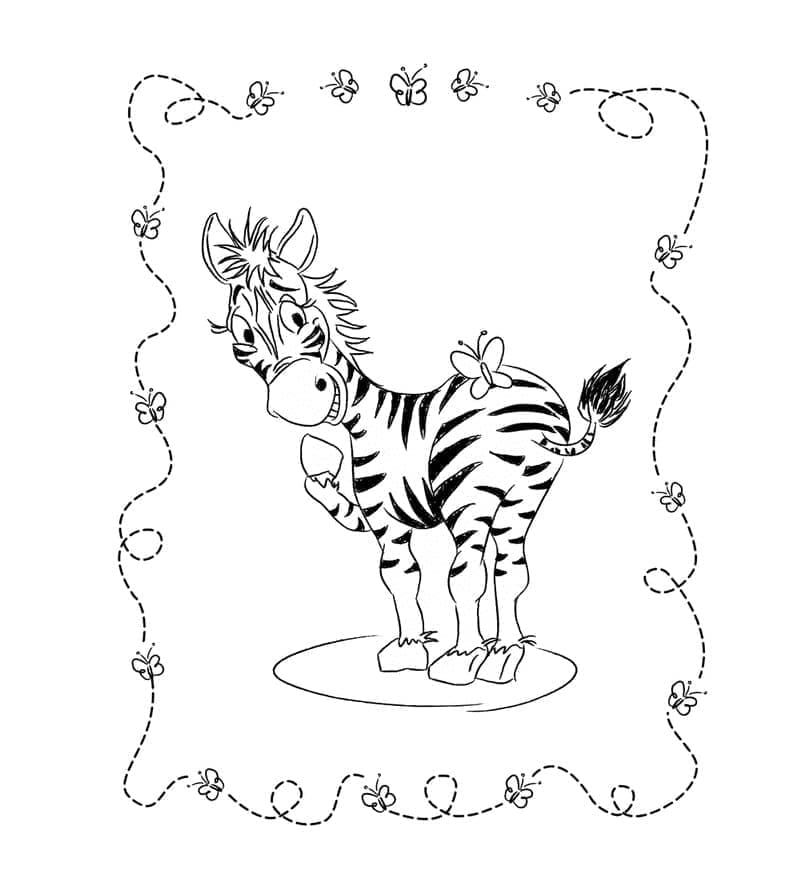 Desenho deUma Linda Zebra para colorir