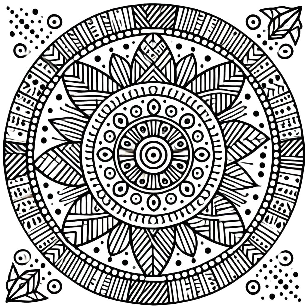 Desenho deUma Mandala Africana Incrível para colorir