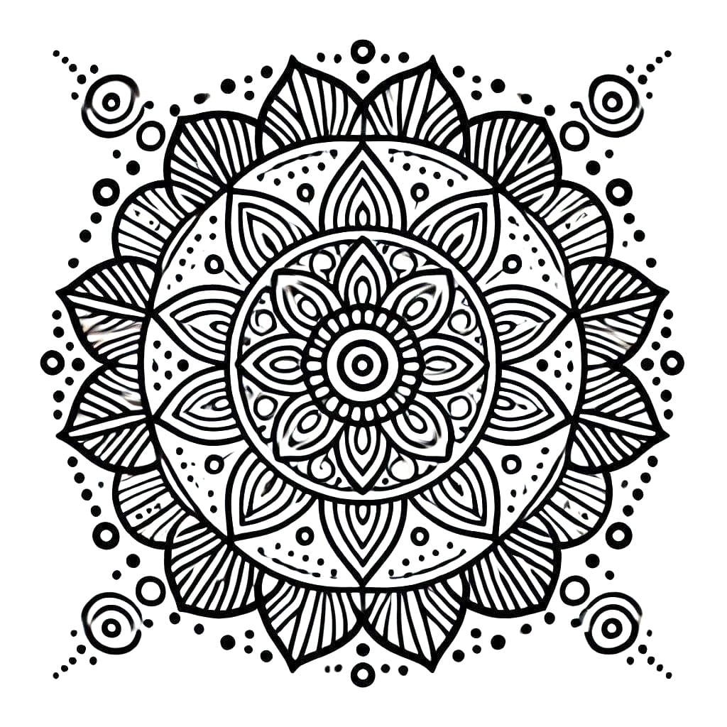 Desenho deUma Mandala Africana para colorir