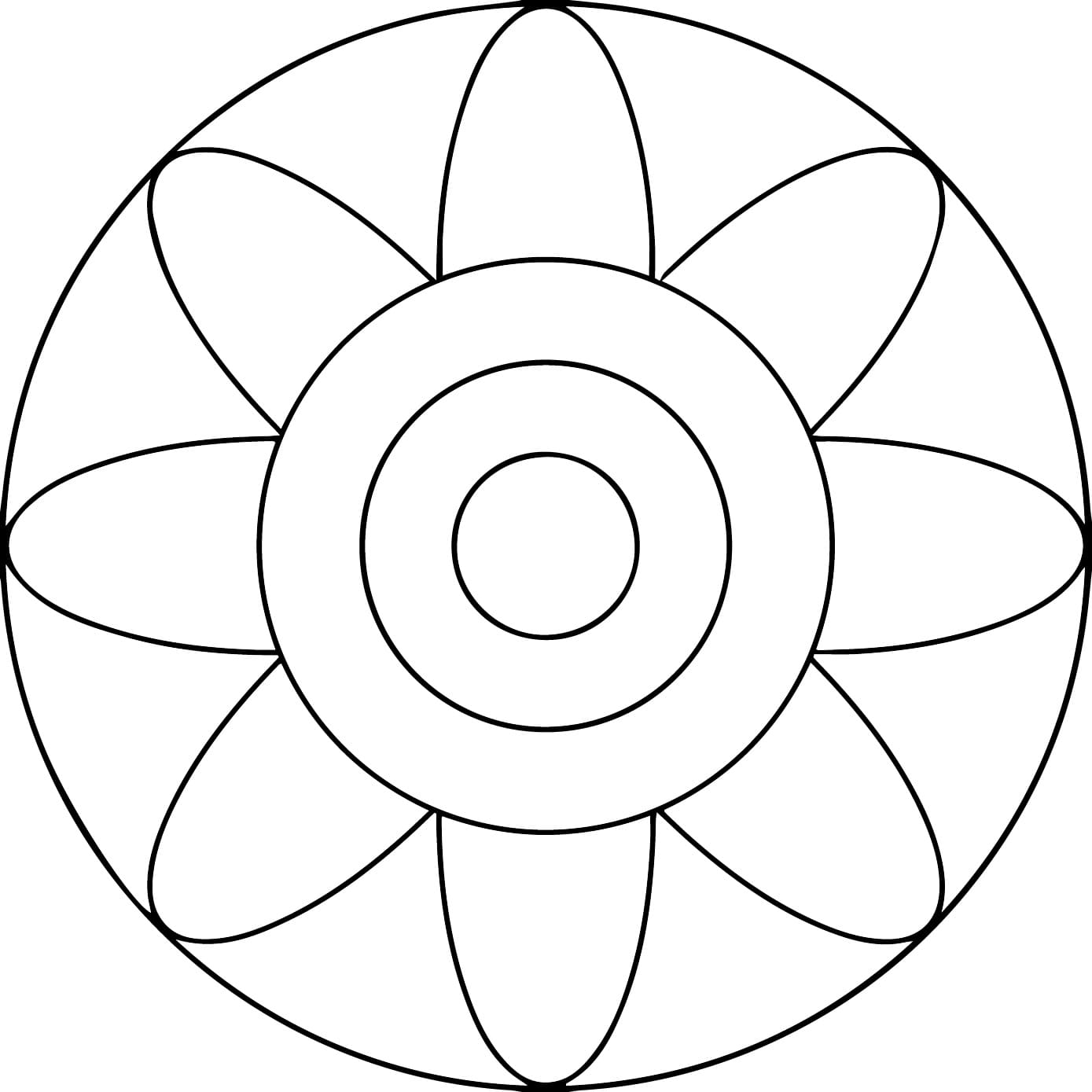 Desenho deUma Mandala Muito Simples para colorir