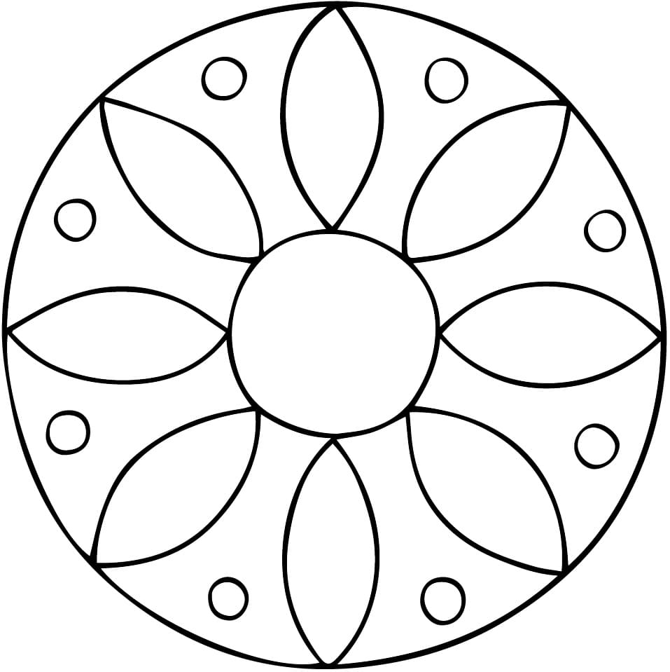 Desenho deUma Mandala Simples para colorir