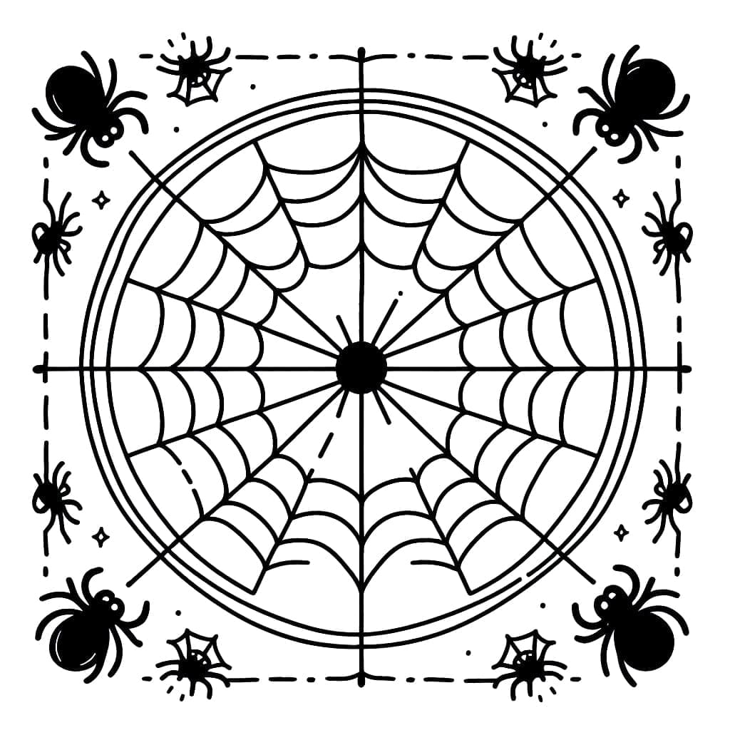 Desenho deUma Teia de Aranha de Halloween para colorir