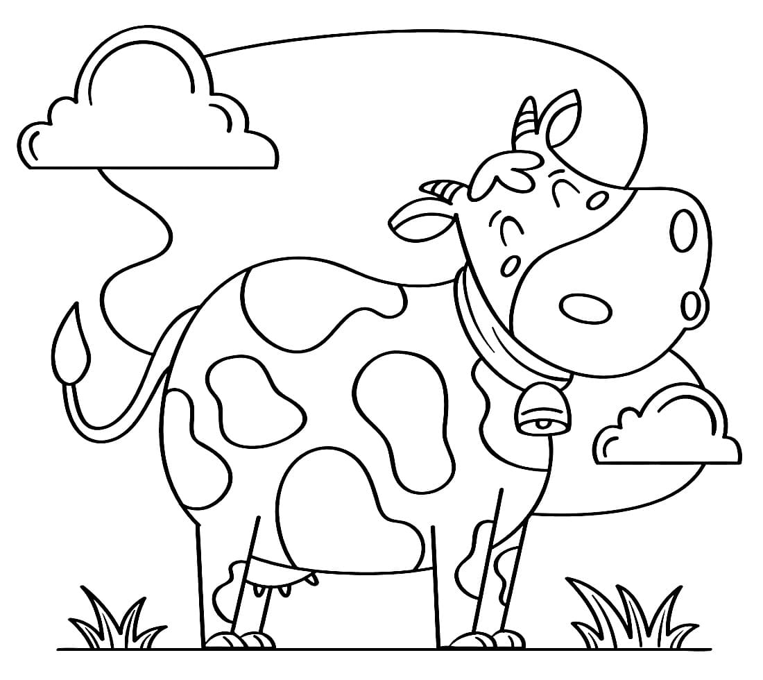 Desenho deUma Vaca Fofa para colorir