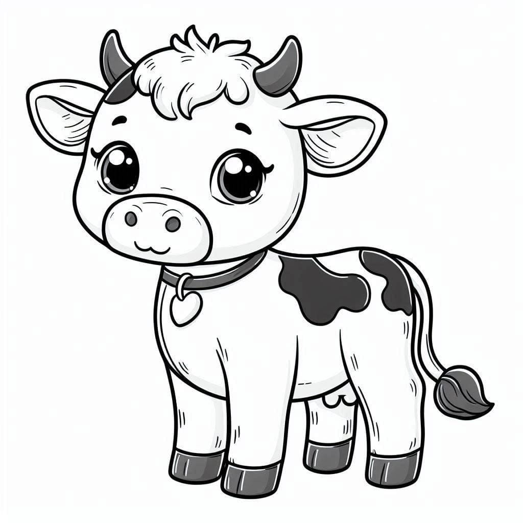 Desenho deUma Vaca Muito Fofa para colorir