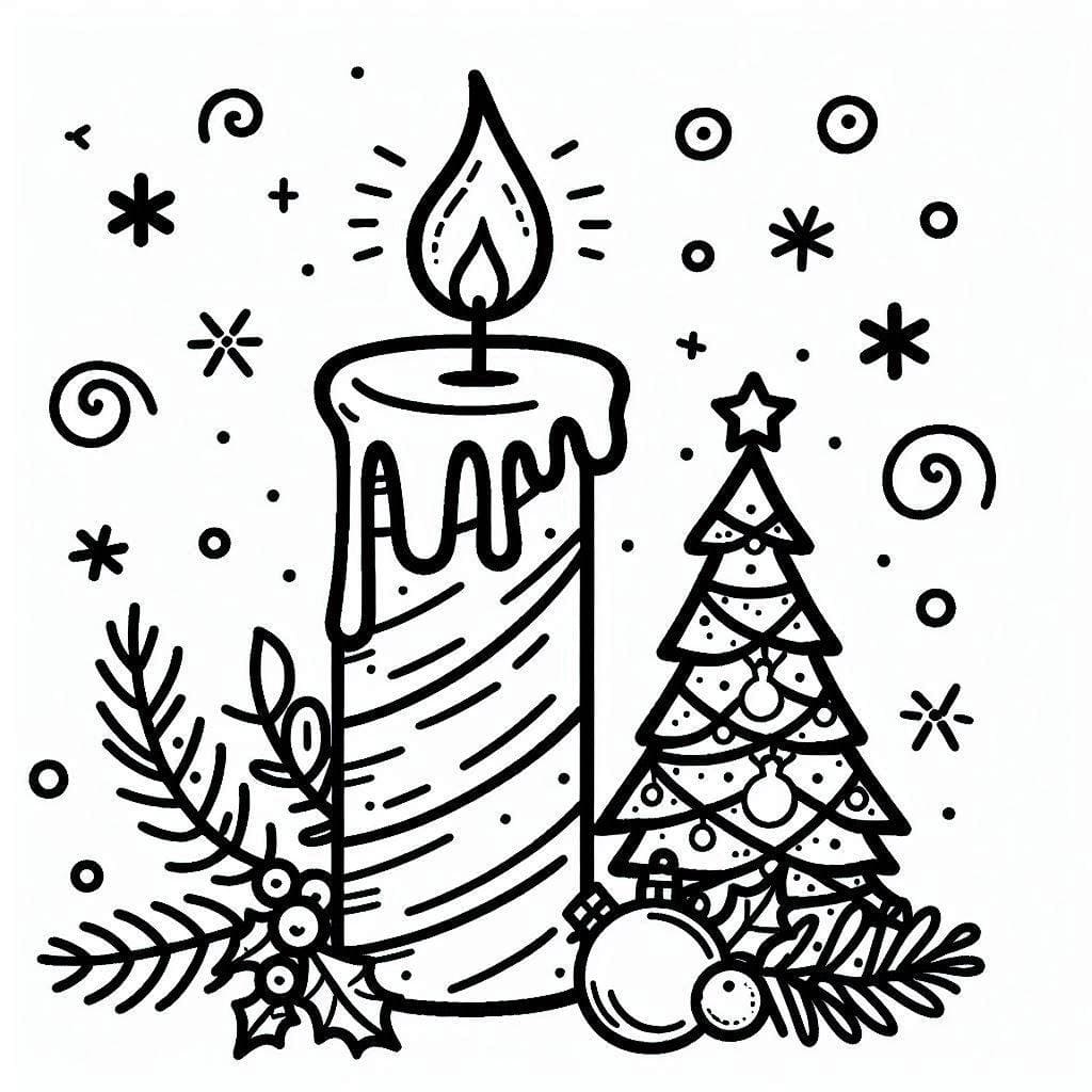 Desenhos de Velas de Natal para colorir