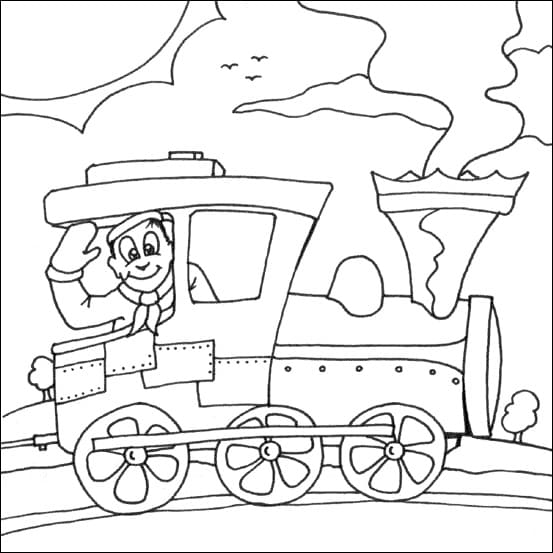 Desenho deUma Viagem de Trem para colorir