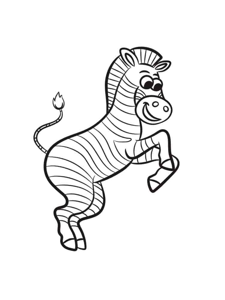 Desenho deUma Zebra Alegre para colorir