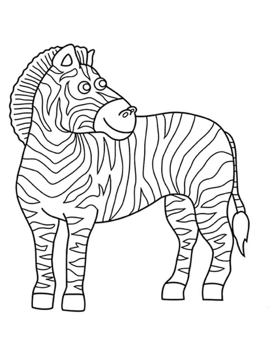 Desenho deUma Zebra Animada para colorir