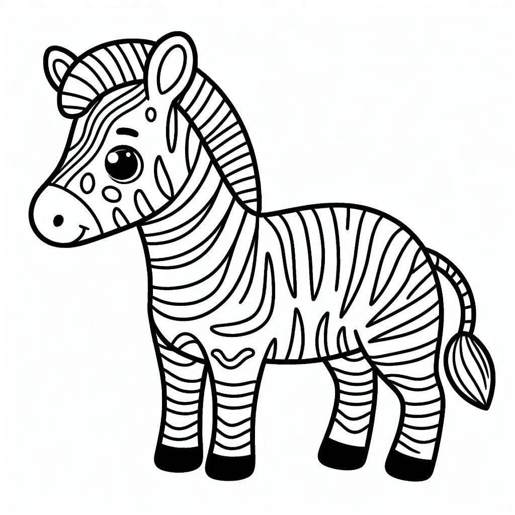 Desenho deUma Zebra Fofa para colorir