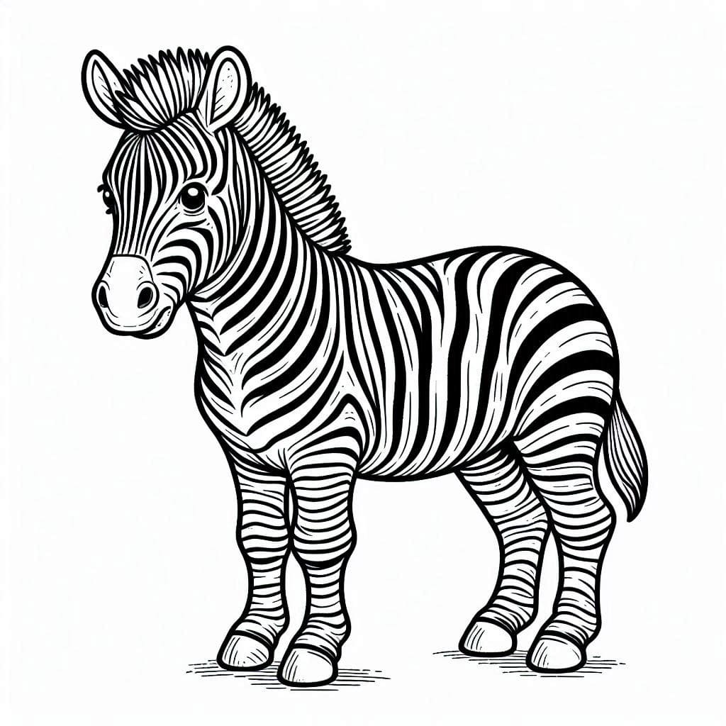 Desenho deUma Zebra Normal para colorir