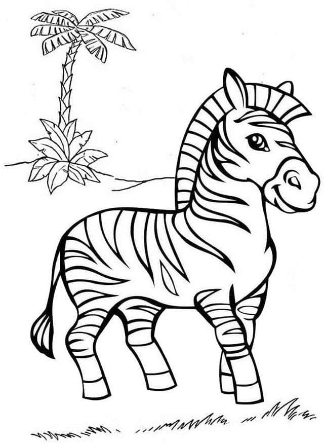 Desenho deUma Zebra de Desenho Animado para colorir