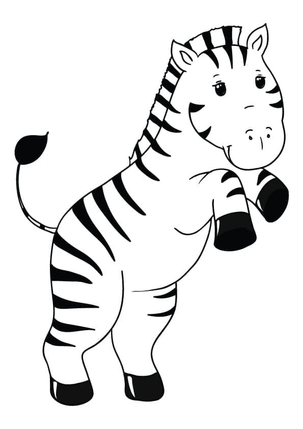 Desenho deUma Zebra muito Feliz para colorir