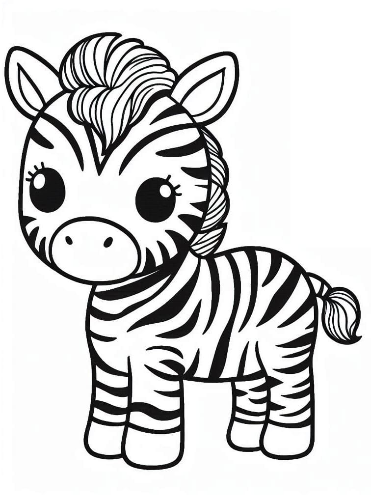 Desenho deUma Zebra muito Fofa para colorir