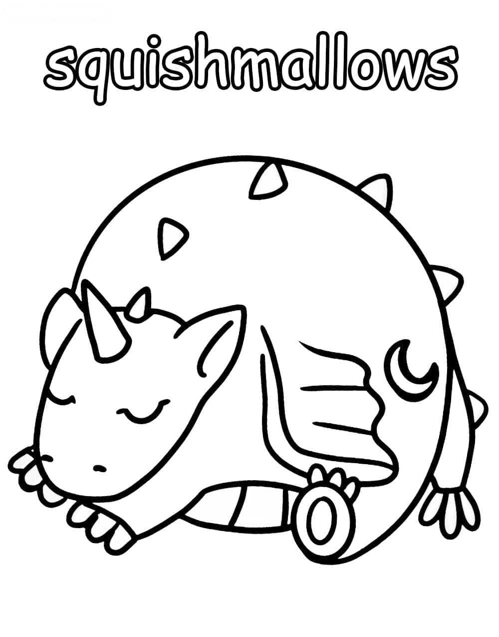 Desenho deUnicorn de Squishmallow para colorir