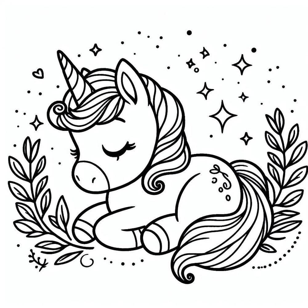 Desenho deUnicornio Bebe Adorável para colorir