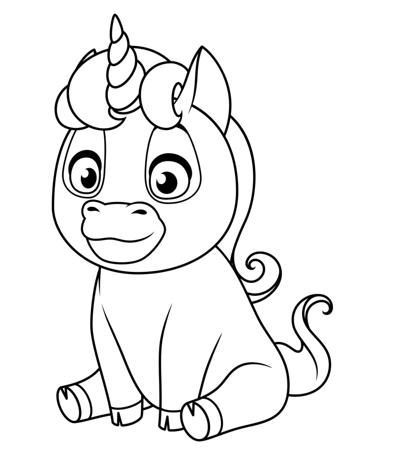 Desenho deUnicornio Bebe Animado para colorir