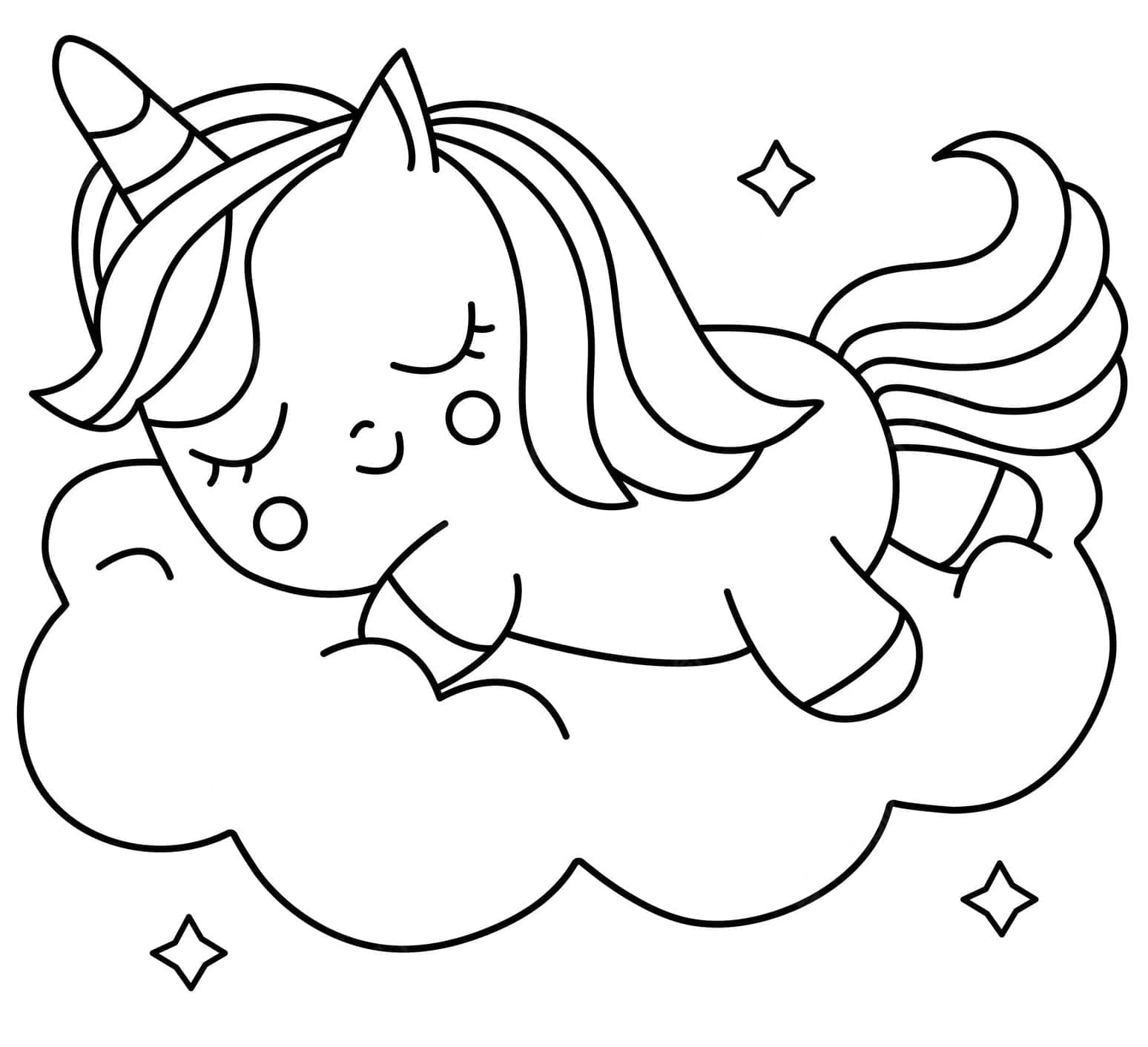 Desenho deUnicornio Bebe Dormindo para colorir