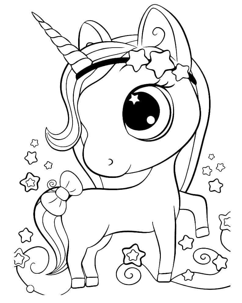 Desenho deUnicornio Bebe Feliz para colorir