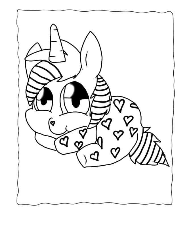 Desenho deUnicornio Bebe Imprimível Grátis Para Crianças para colorir