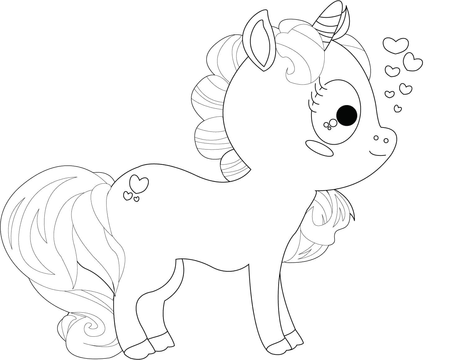 Desenho deUnicornio Bebe Imprimível Grátis para colorir