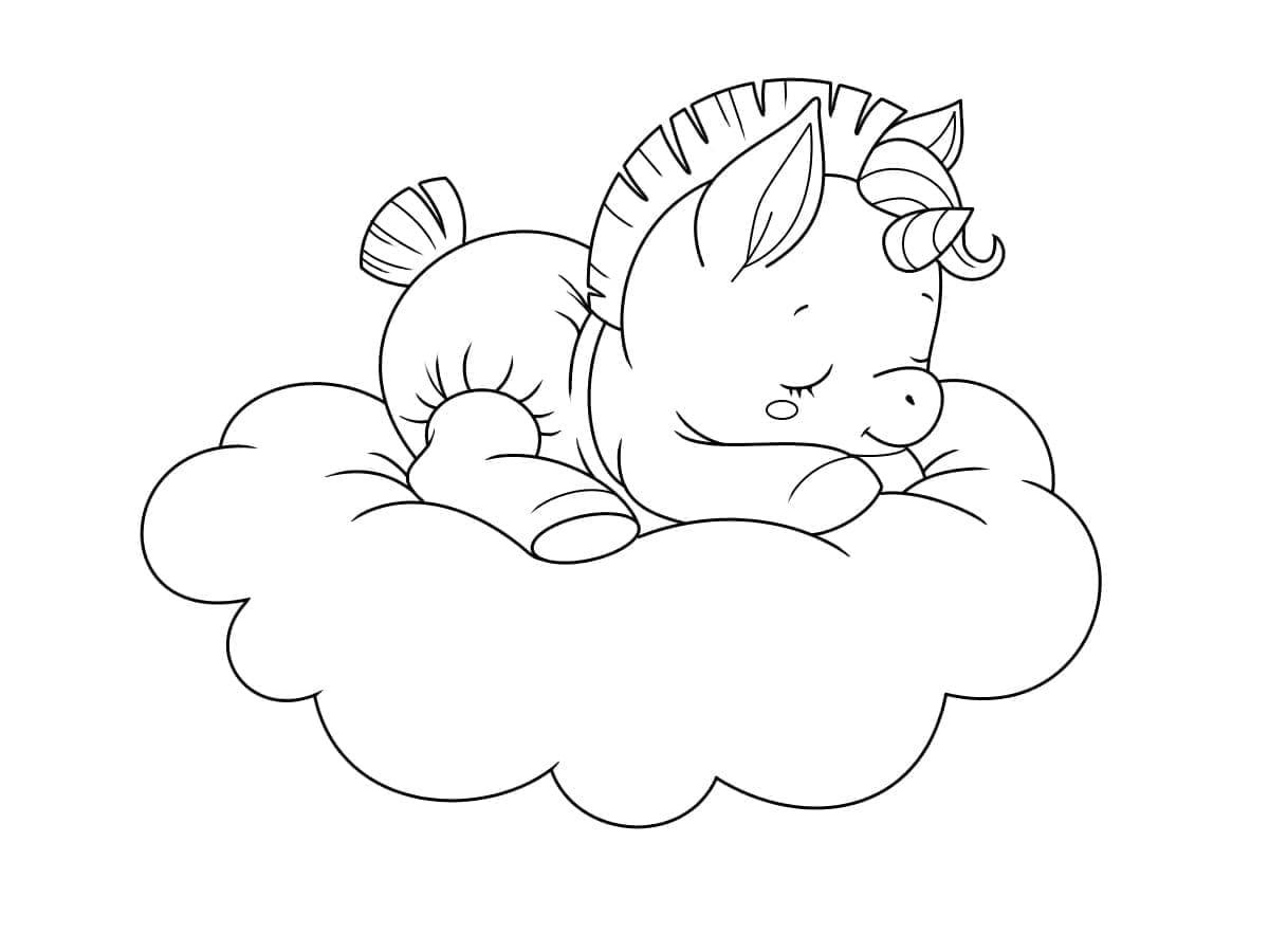 Desenho deUnicornio Bebe Imprimível Para Crianças para colorir