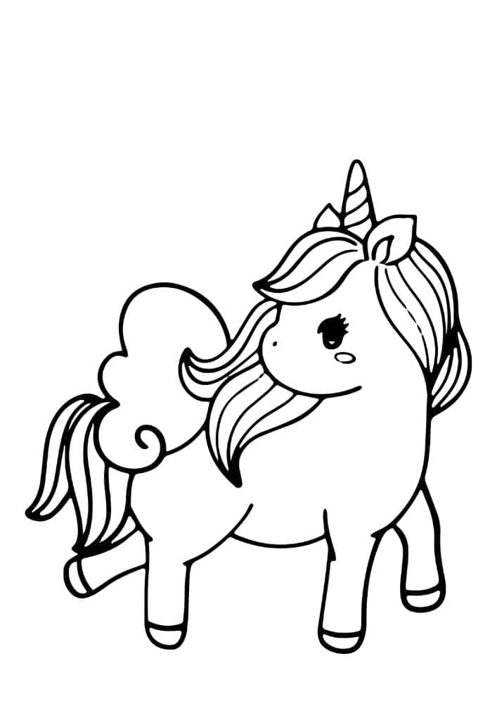 Desenho deUnicornio Bebe Para Crianças de 1 Ano para colorir