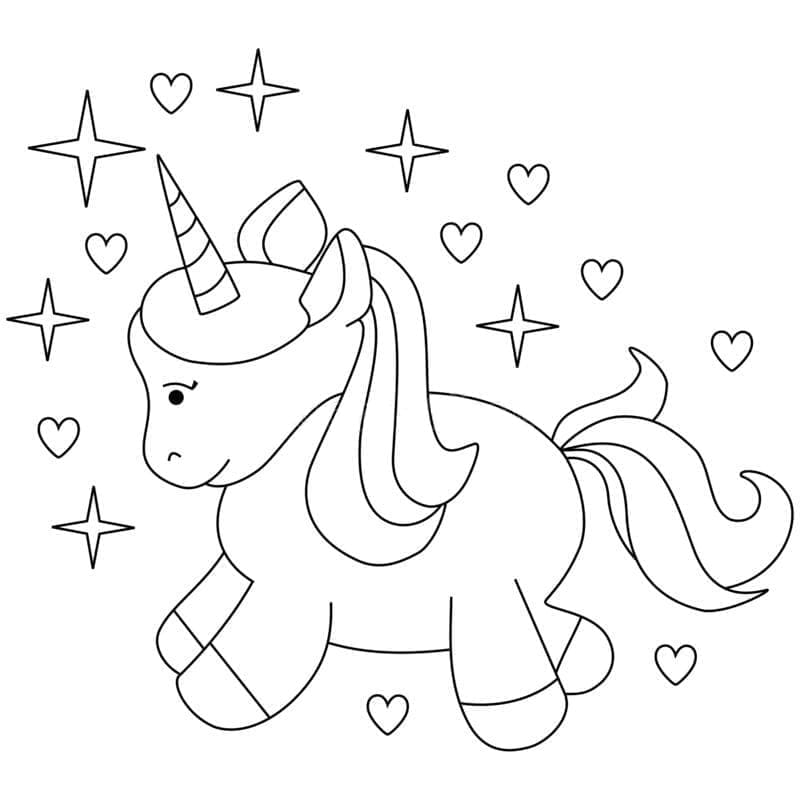 Desenho deUnicornio Bebe Para Crianças de 4 Ano para colorir