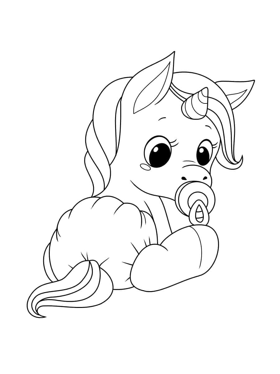 Desenho deUnicornio Bebe Para Crianças de 5 Ano para colorir