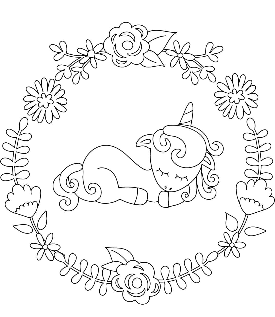 Desenho deUnicornio Bebe Para Crianças de 6 Ano para colorir