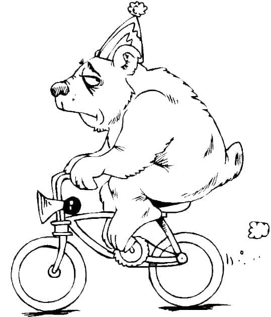 Desenho deUrso Anda de Bicicleta para colorir