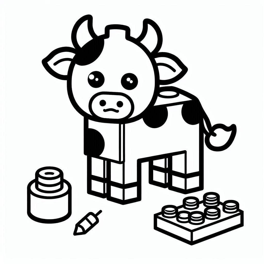 Desenho de Vaca Lego para colorir