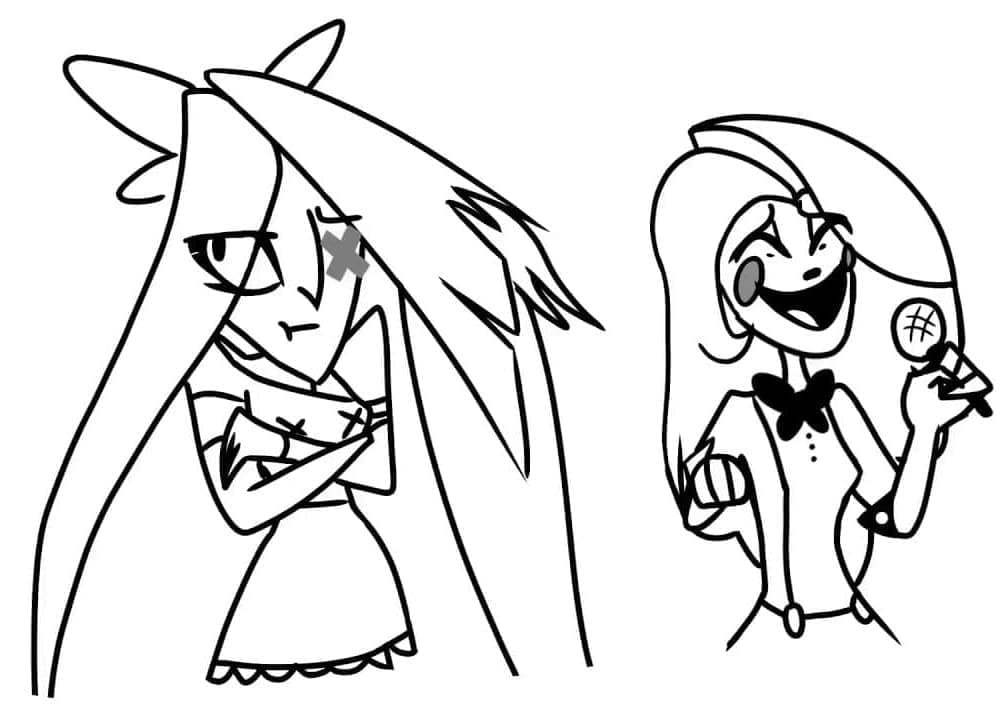 Desenho deVaggie e Charlie de Hazbin Hotel para colorir