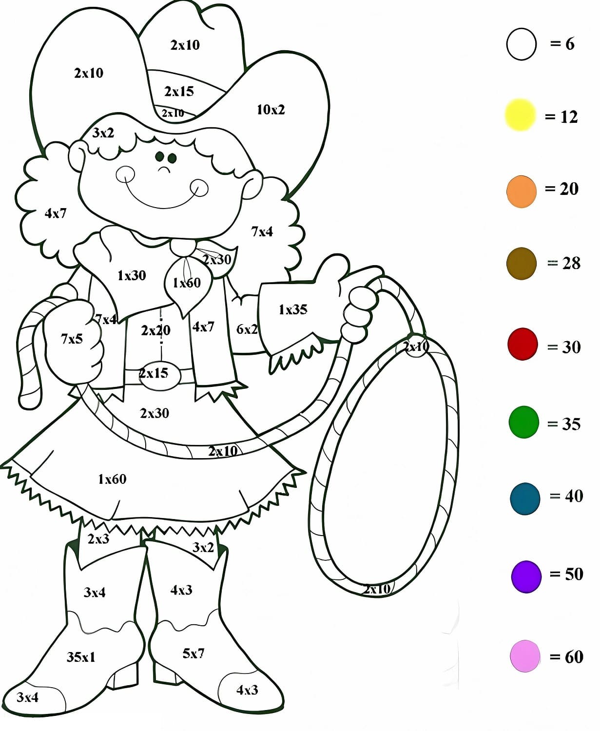 Desenho deVaqueira Multiplicação para colorir