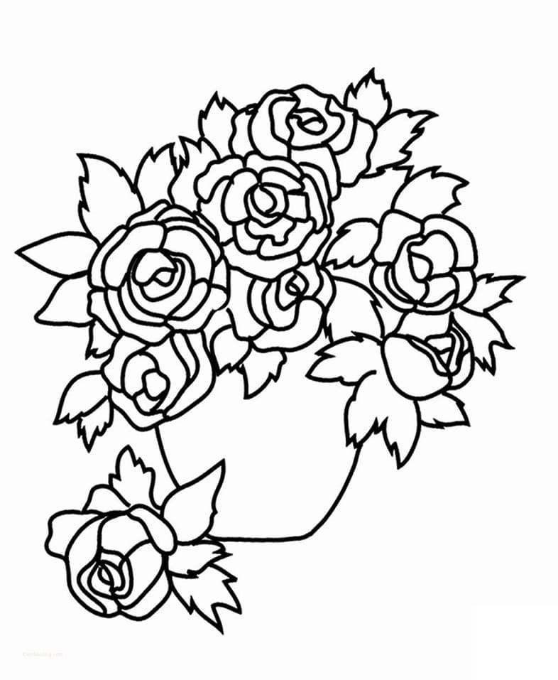 Desenho deVaso de Flores Básico para colorir