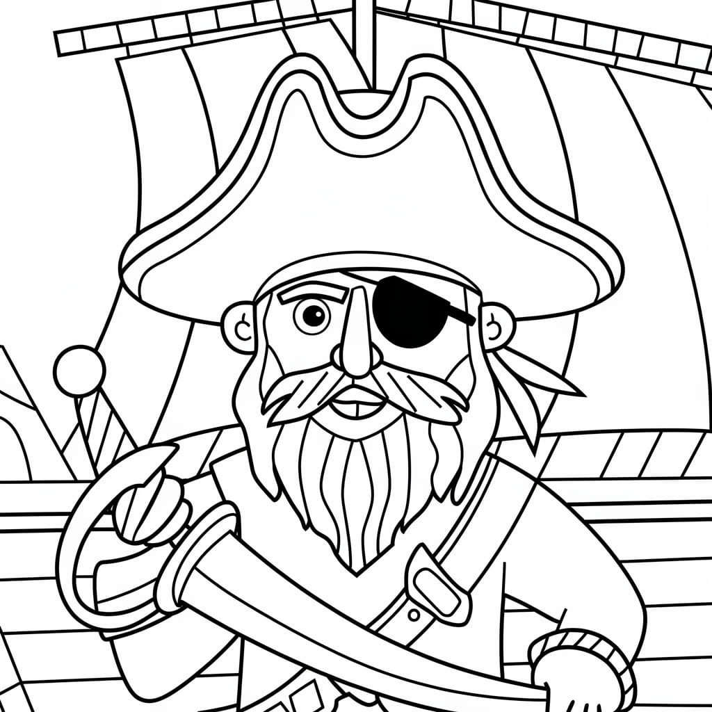 Desenho de Velho Pirata para colorir