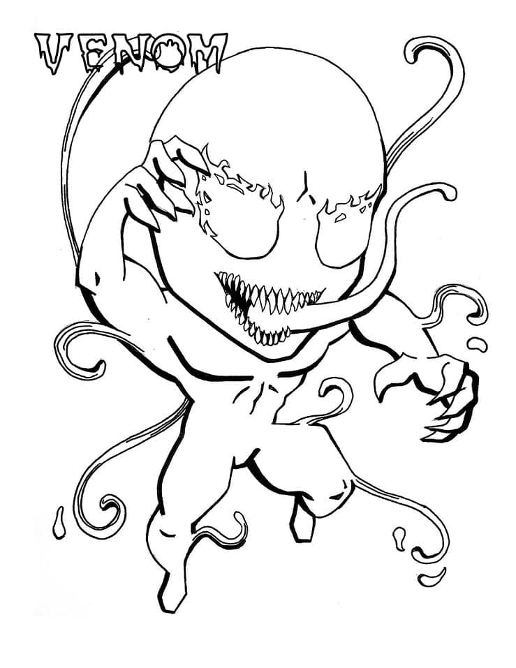 Desenho deVenom Chibi para colorir