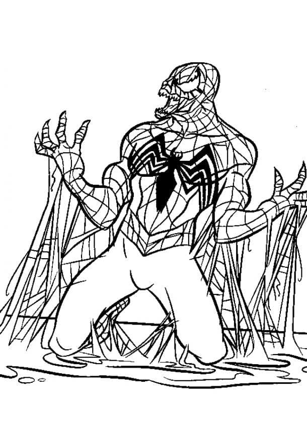 Desenho deVenom Spiderman para colorir