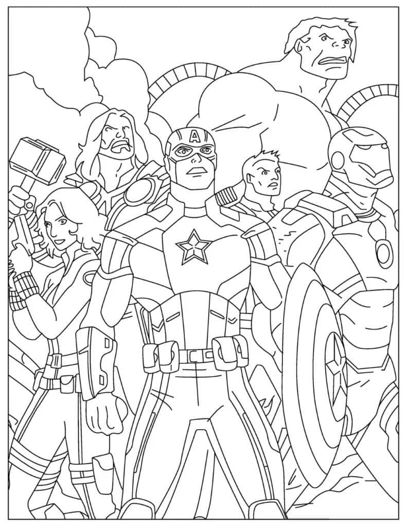 Desenho deVingadores Marvel para colorir