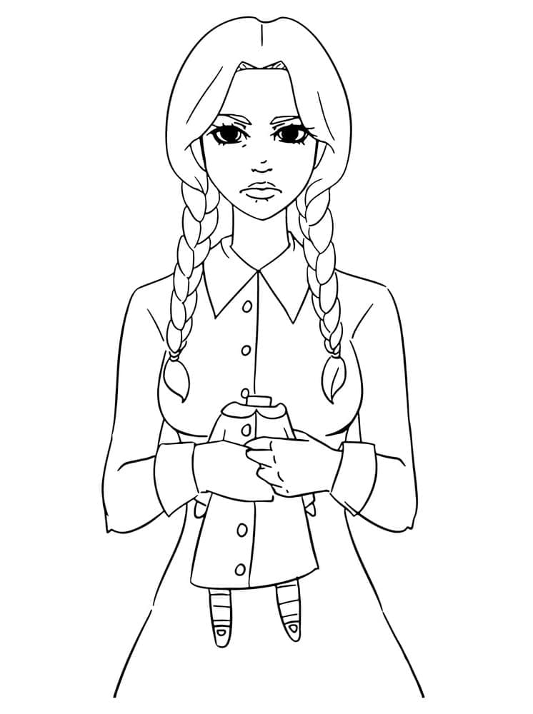 Desenho deWandinha Addams Grátis para colorir