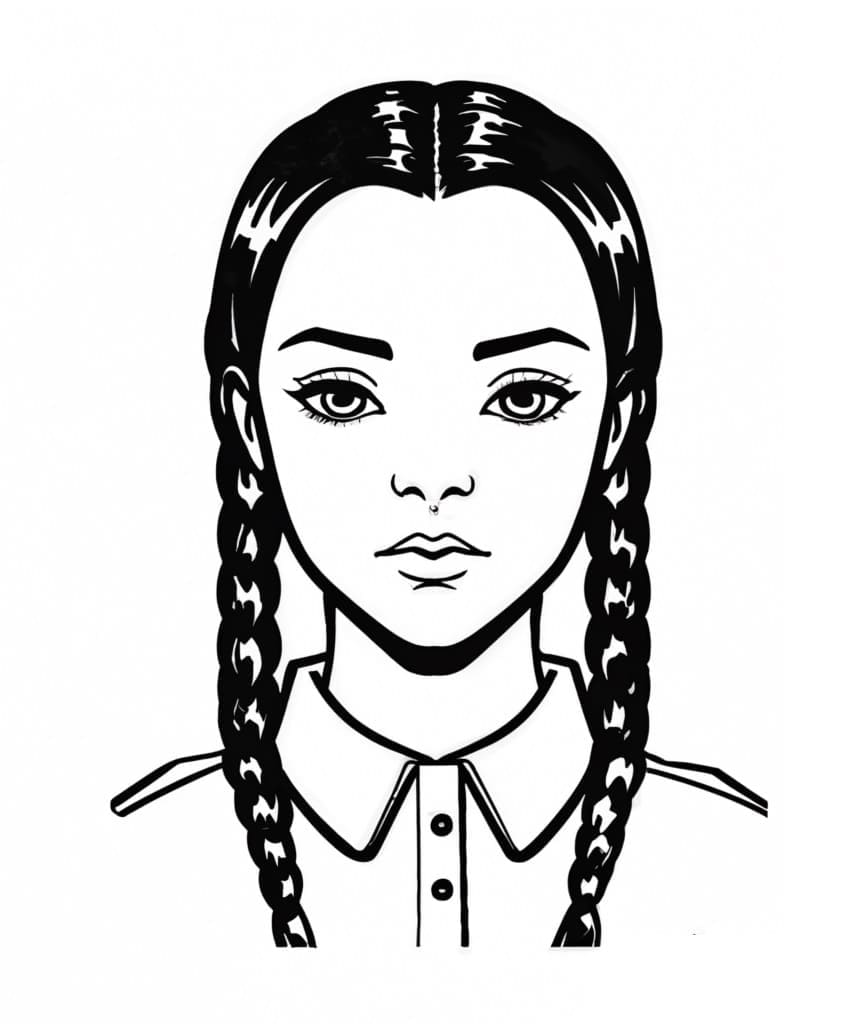 Desenho deWandinha Addams para colorir