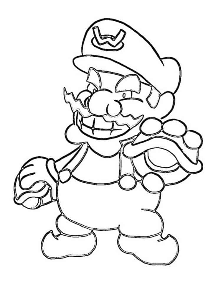 Desenho deWario Engraçado para colorir