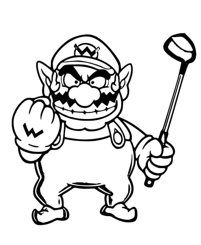 Desenho deWario Joga Golfe para colorir